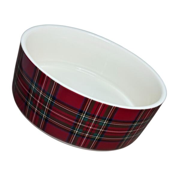 Pottery Barn Stewart Plaid Serving Bowl 9" Christmas Tartan Porcelain Party Dish - Picture 5 of 7